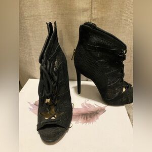 Jessica Simpson Black Lace-Up Heels